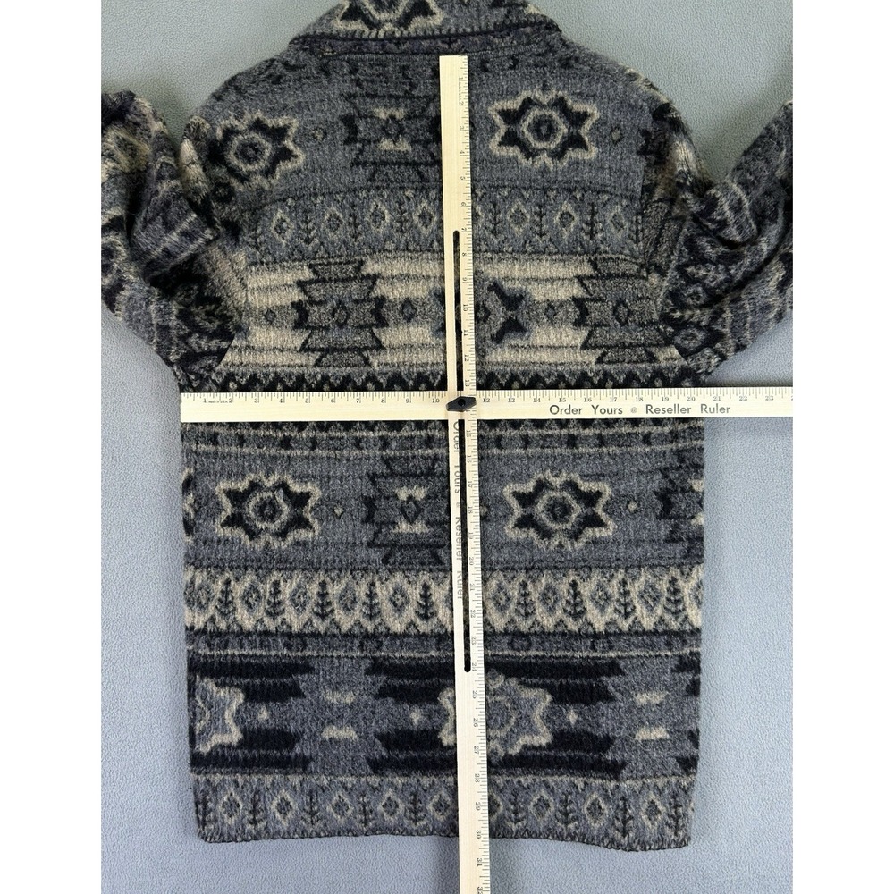 Andrea Faye Jacket Womens Large Grey Aztec Navajo Cabin Shawl Vintage USA - Picture 7 of 9